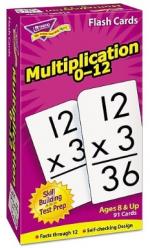 Purple box containing multiplication flash cards.