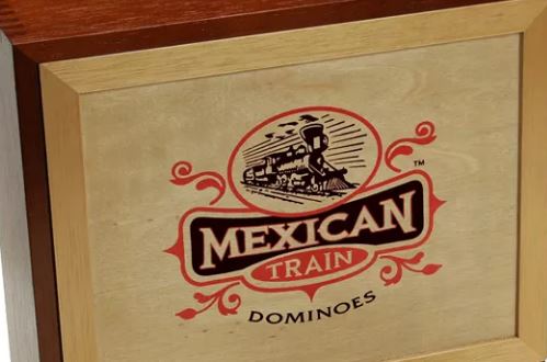 Picture of the Mexican Train Dominoes game box.